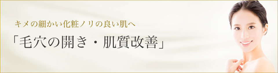 キメの細かい化粧ノリの良い肌へ「毛穴の開き・肌質改善」