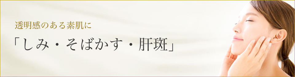 透明感のある素肌に「しみ・そばかす・肝斑」