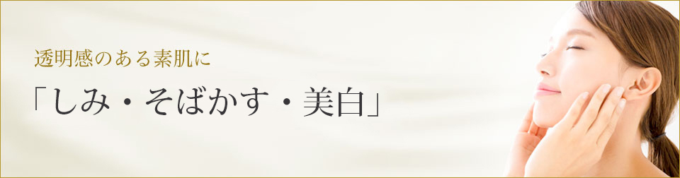 透明感のある素肌に「しみ・そばかす・美白」