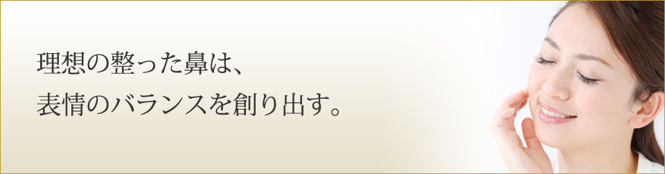 理想の整った鼻は、表情のバランスを創り出す。