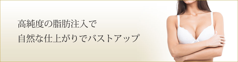 高純度の脂肪注入で自然な仕上がりでバストアップ