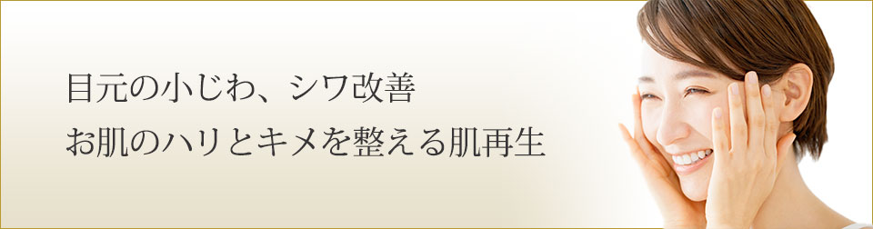 目元の小じわ、シワ改善 お肌のハリとキメを整える肌再生