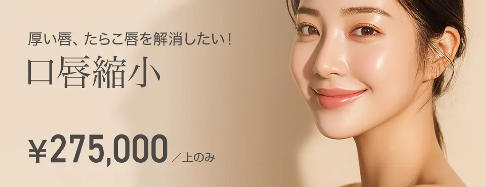 厚い唇、たらこ唇を解消したい！口唇縮小 275,000円（上のみ）